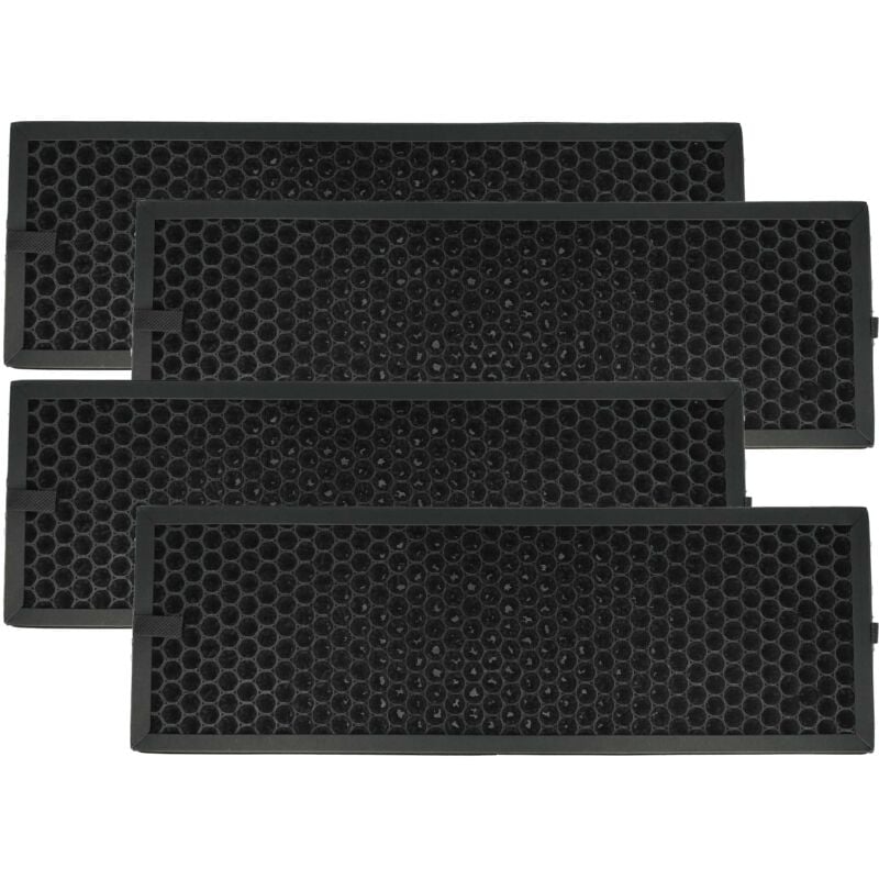foto del prodotto 4x filtro ai carboni attivi compatibile con braun scan clean bfd104be, scan clean bfd104be2 purificatore d aria filtro dell aria nero vhbw
