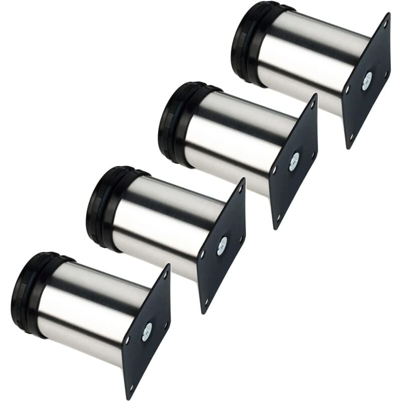 foto del prodotto 4x furniture legs, adjustable leg furniture legs chrome metal height adjustable total 80 95mm 