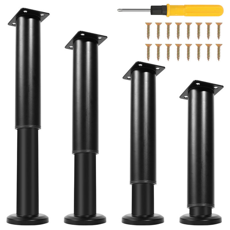 foto del prodotto 4x gambe per mobili 18 30cm estensibili nero piedi del plinto gamba di supporto gamba del mobile piedi del plinto regolabile per hotel piedi