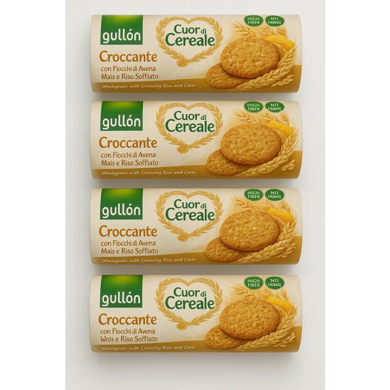 foto del prodotto 4x gullon cuor di cereale 265g biscotti integrali avena mais riso soffiato