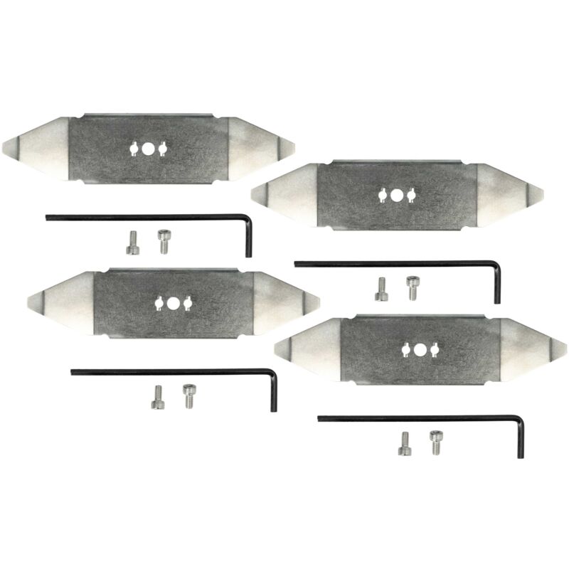 foto del prodotto 4x lama di ricambio compatibile con robomow rt300, prd9001yr, prd9001yw, prd9001yg tagliaerba argento, in acciaio inox vhbw