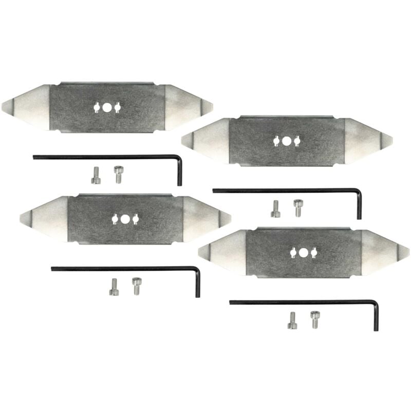 foto del prodotto 4x lama di ricambio compatibile con wolf garden 22axdaha650 h, 22axga a650 tagliaerba argento, in acciaio inox vhbw
