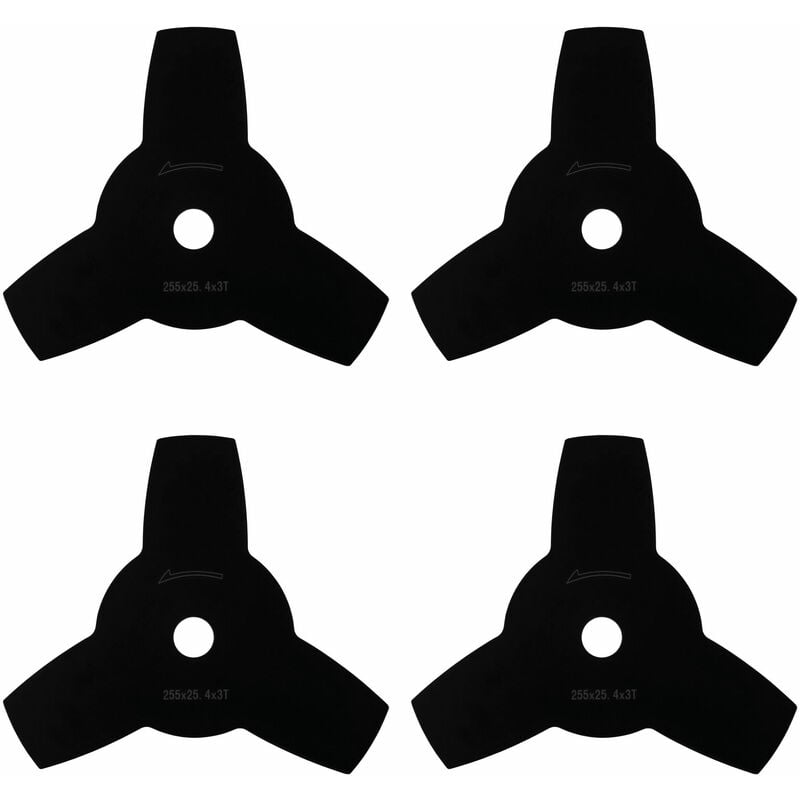 foto del prodotto 4x lama tagliasiepi 4 pezzi 255 x 25,4 x 3t,pezzo di ricambio per tagliaerba decespugliatore, lama da taglio 4 pezzi, attacco universale, montaggio