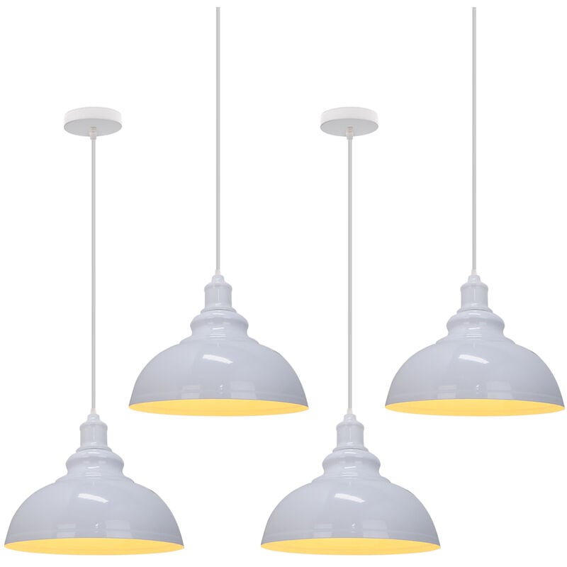 foto del prodotto 4x lampada a sospensione vintage, lampada da soffitto con 29cm paralume in metallo, industriale stile illuminazione supporto edison e27 per