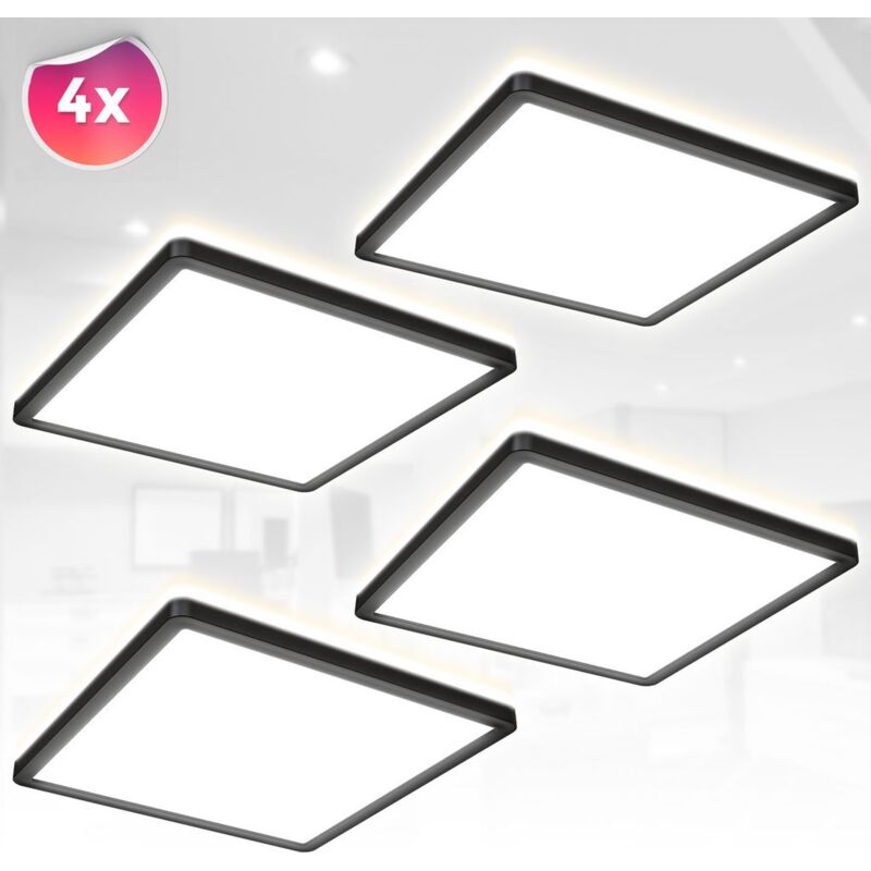 foto del prodotto 4x led pannello lampada da soffitto indiretto ultrapiatto soffitto luce soggiorno corridoio nero