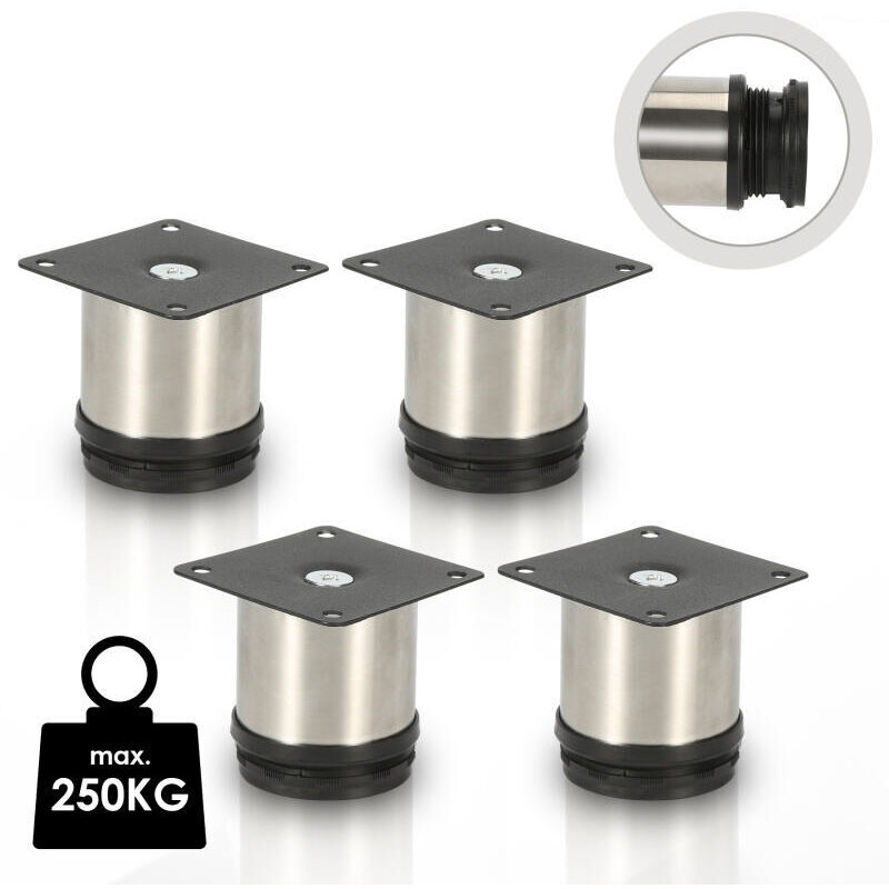 foto del prodotto 4x mobili gambe piedistallo gambe armadio gambe regolabile letto acciaio inox 80mm