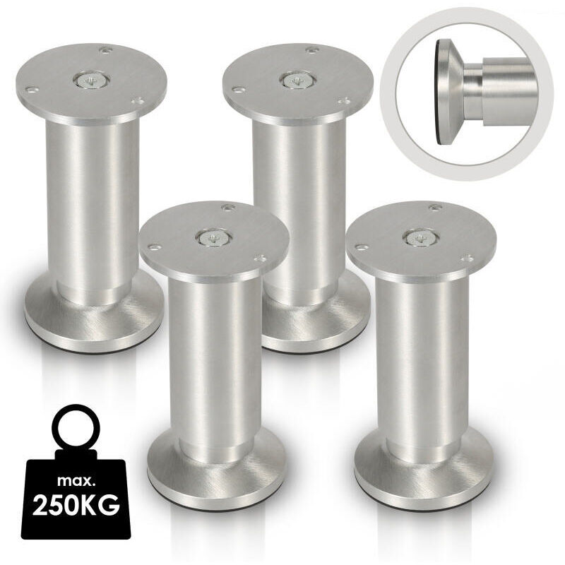 foto del prodotto 4x mobili piedi piedistallo mobili piedi armadio gambe letto regolabile alluminio 60mm