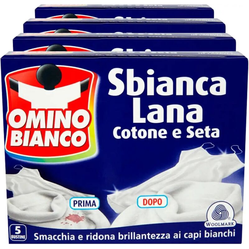 foto del prodotto 4x omino bianco sbianca lana in polvere cotone e seta per capi bianchi 4x100gr