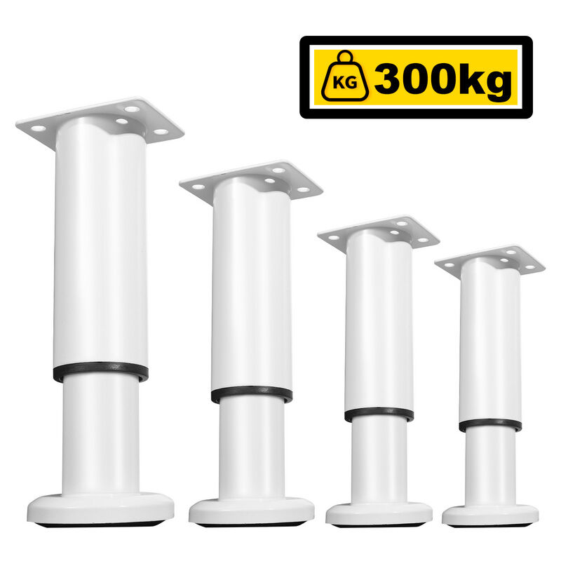foto del prodotto 4x piedini per mobili 12 18cm estensibili bianco piedi del plinto gamba di supporto gamba del mobile piedini del plinto per hotel regolabili piedi
