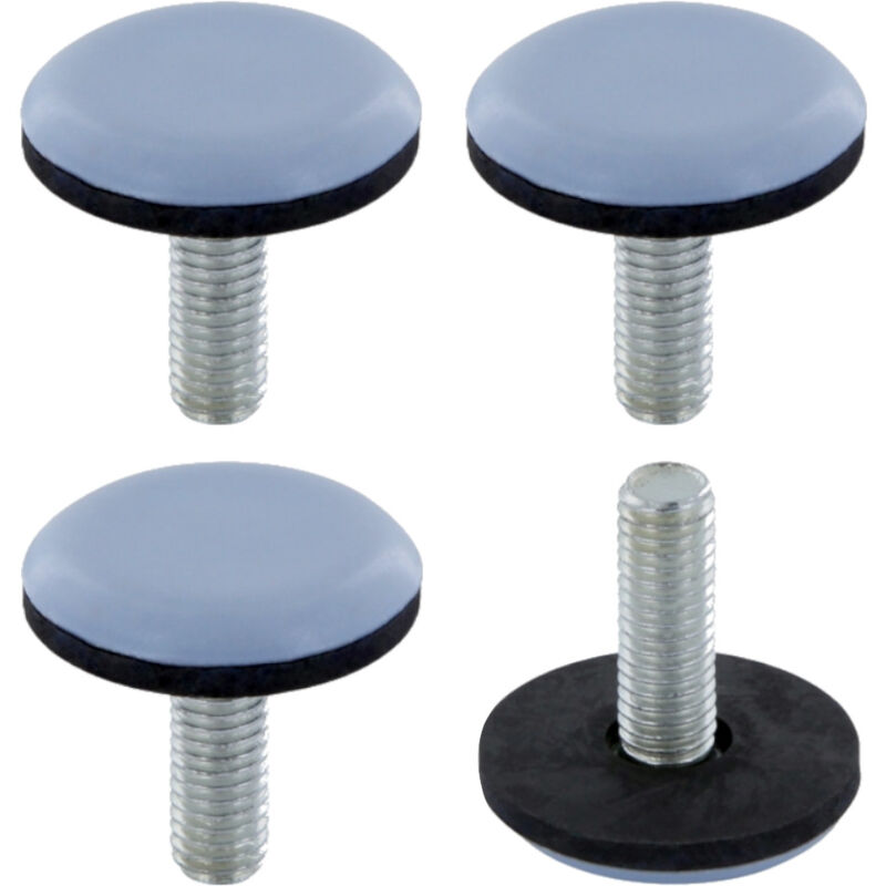 foto del prodotto 4x piedini piedi mobili teflon grigio regolabile piede ptfe tondo tavolo sedia protezione pavimento m10 