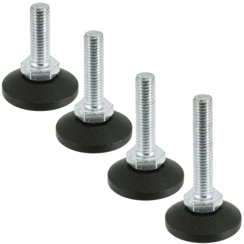 foto del prodotto 4x piedino piedi regolabile piede livellatore filettato m8 tondo tubi mobili, m8x80mm