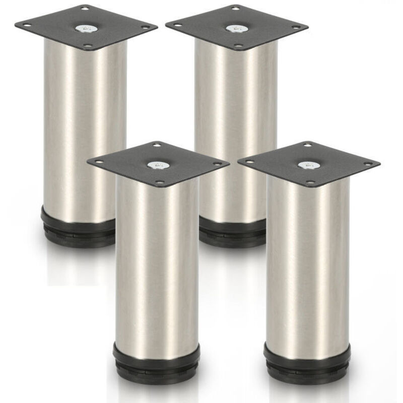 foto del prodotto 4x piedistallo mobili piedi armadio gambe letto regolabile acciaio inox 150mm