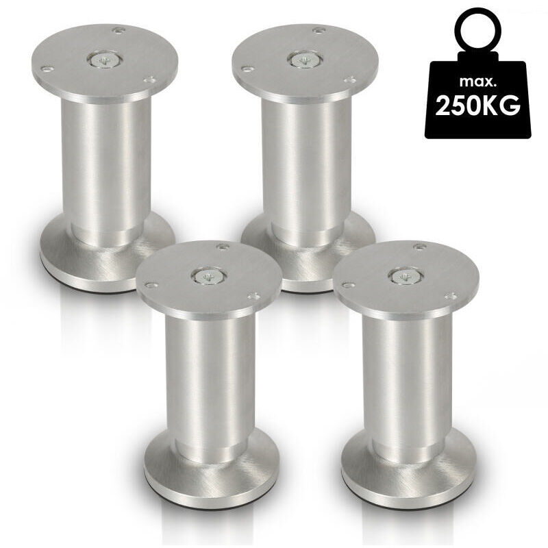 foto del prodotto 4x piedistallo per mobili piedi per mobili gambe per armadi regolabili letto alluminio 180mm
