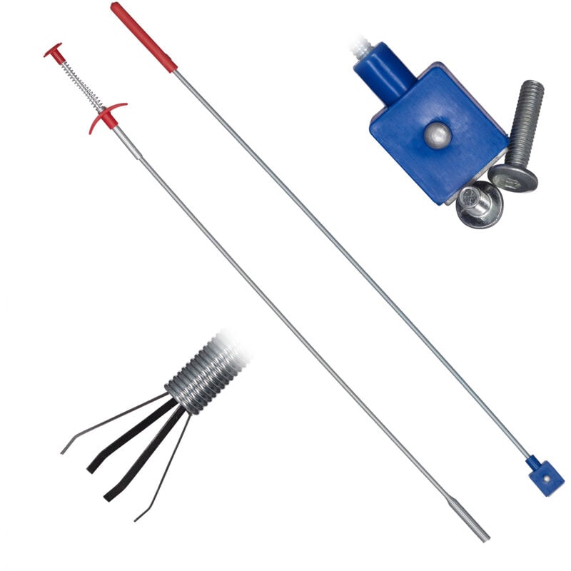 foto del prodotto 4x pinze prensili, raccogli oggetti con magnete, prenditutto allungabile, piegehvole, 600 mm, argento