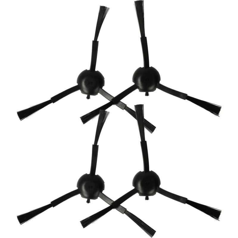foto del prodotto 4x spazzola laterale compatibile con dreame x30 ultra, s20 ultra robot aspirapolvere - set spazzole, nero - vhbw