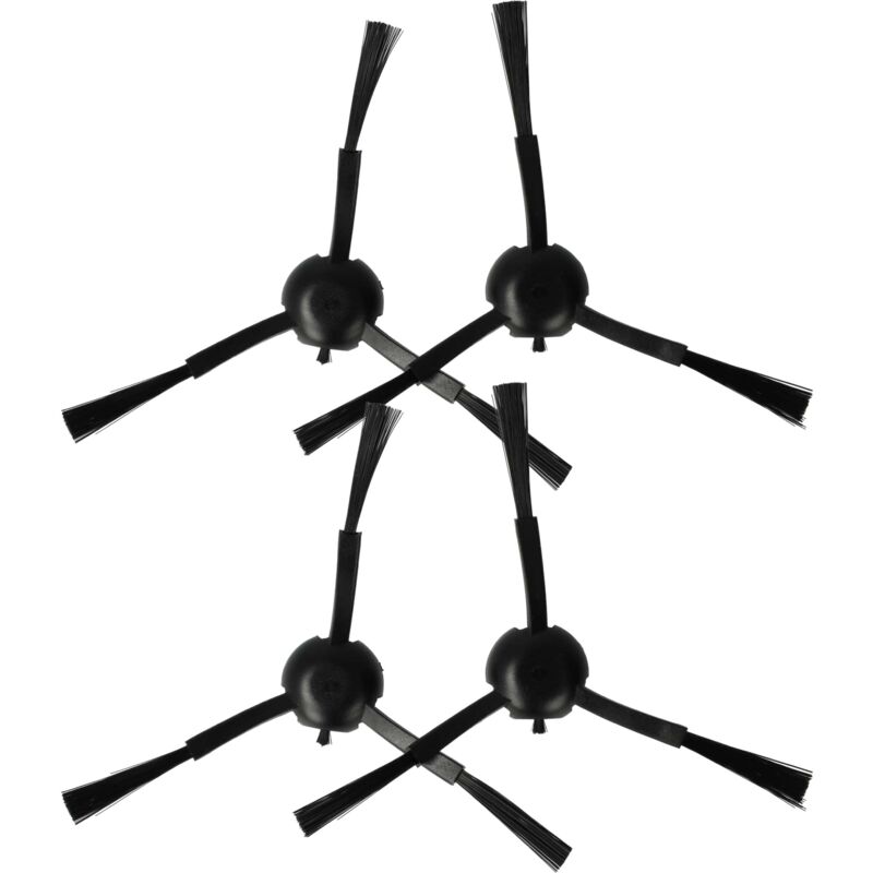 foto del prodotto 4x spazzola laterale compatibile con xiaomi s20 robot aspirapolvere set spazzole, nero vhbw