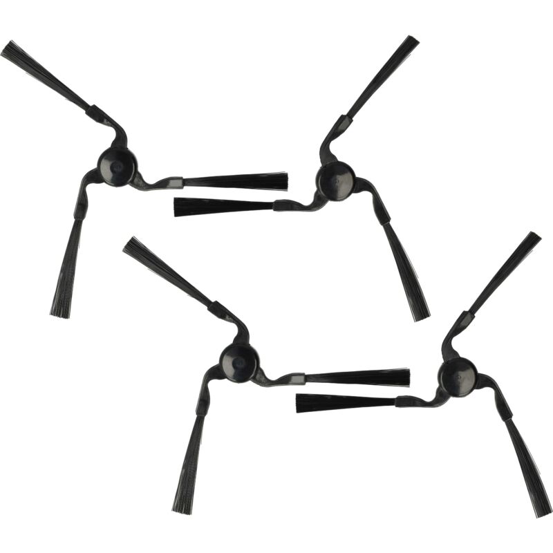 foto del prodotto 4x spazzola laterale compatibile con yujin iclebo arte robot aspirapolvere set spazzole, dx sx, nero vhbw