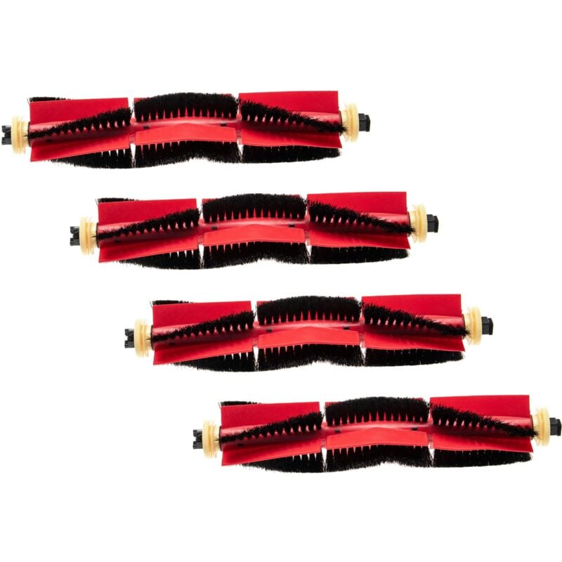 foto del prodotto 4x spazzola rotonda set di spazzole compatibile con xiaomi roborock e4, s4, s5, s5 max, s50, s51, s55 spazzola a rullo, spazzola principale vhbw