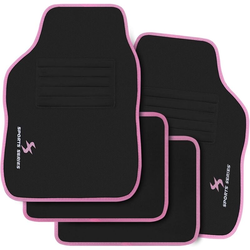 foto del prodotto 4x tappeti auto tappetini anteriori posteriori moquette universali lettera ricamo rosa woltu
