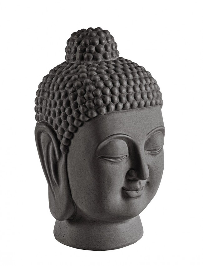foto del prodotto 4x testa di buddha antracite 22,5x21x35,5 cm