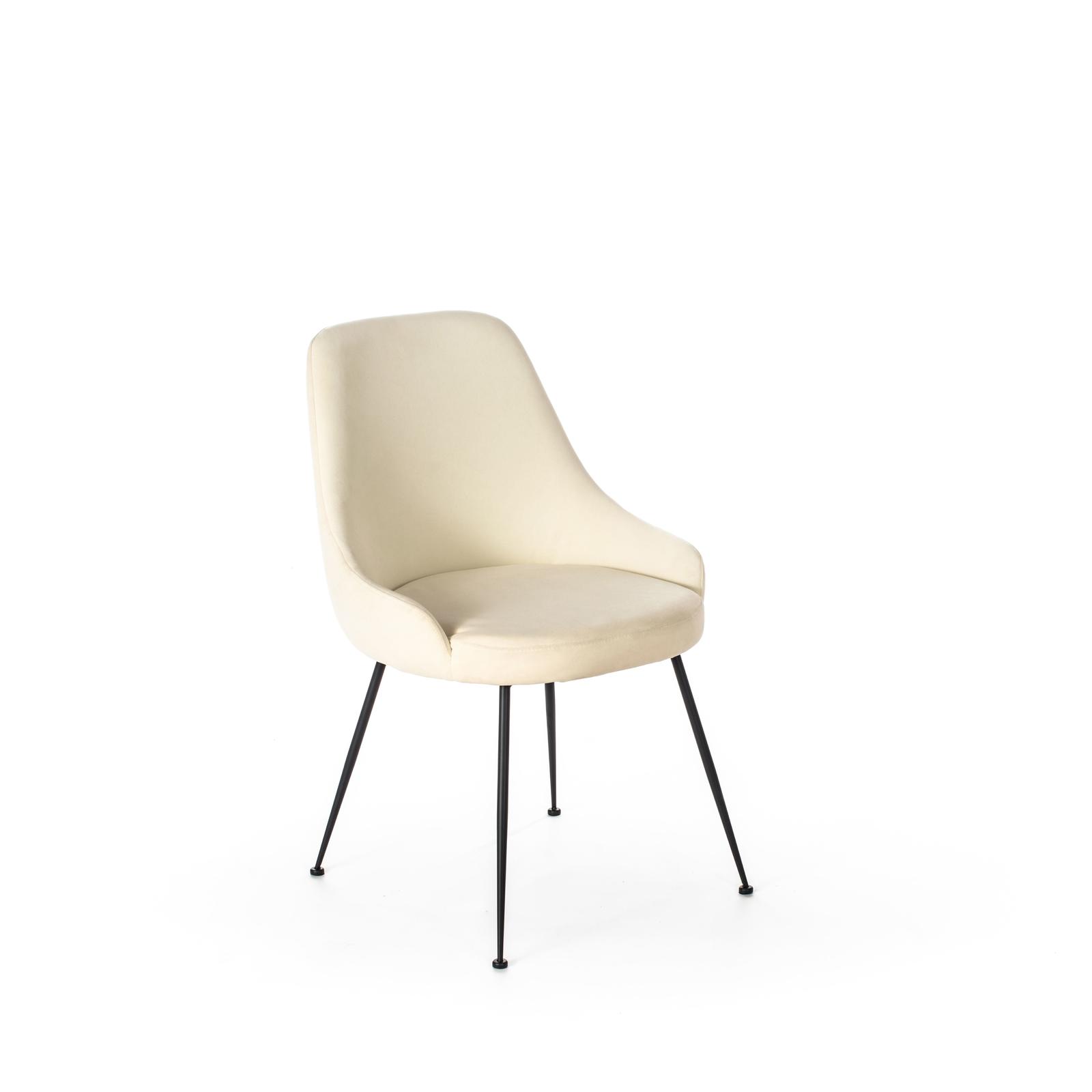 foto del prodotto 4xsedia in microfibra con seduta bianca e gambe nere 48,5x49x5x80h cm