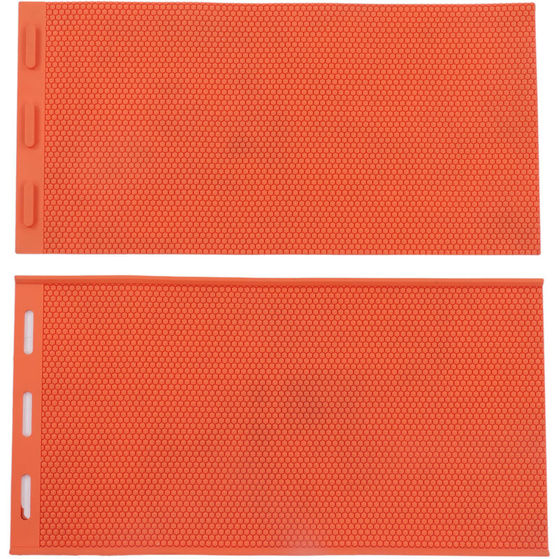 foto del prodotto 5,4 mm stampo per fogli di cera d api stampo per cera d api pieghevole in silicone per apicoltura arancione