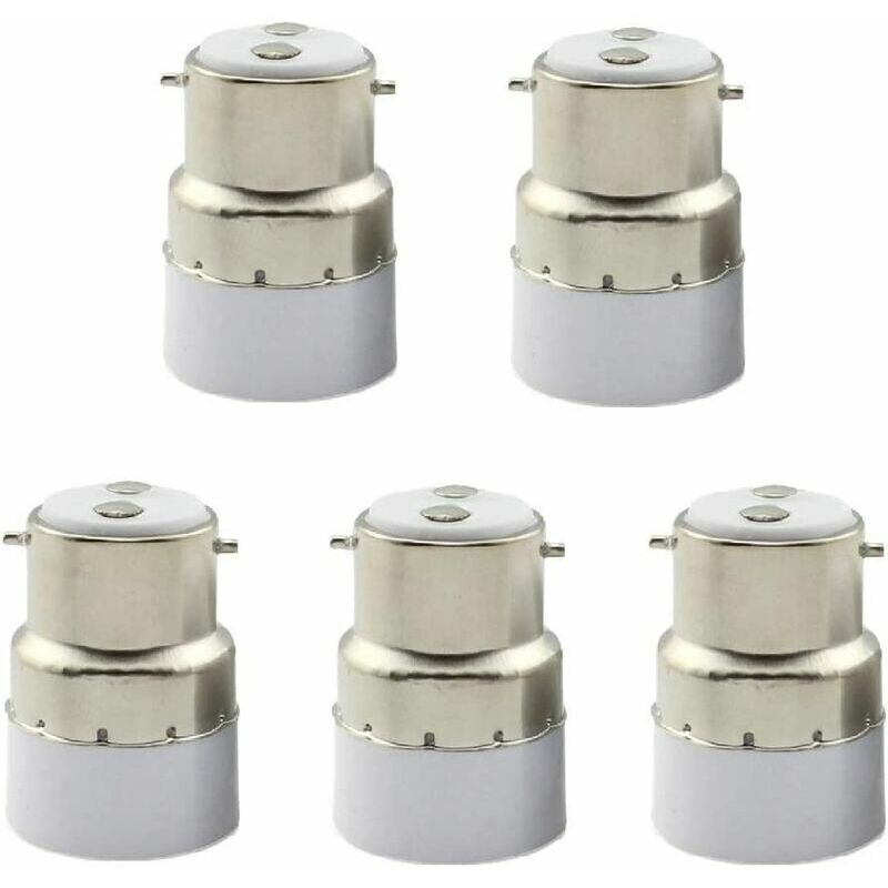 foto del prodotto 5 confezioni b22 e14 convertitore di presa per lampadina b22 base di presa per convertire in adattatore standard e14 portalampada