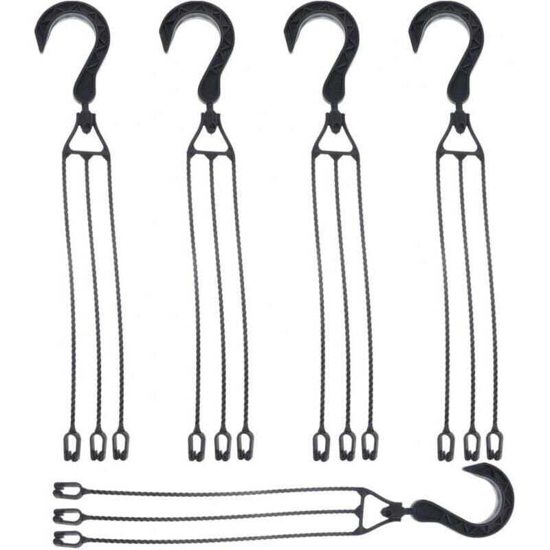 foto del prodotto 5 confezioni di catene per vasi di fiori in plastica, ganci per cestini sospesi con rotazione a 360 , portavasi nero