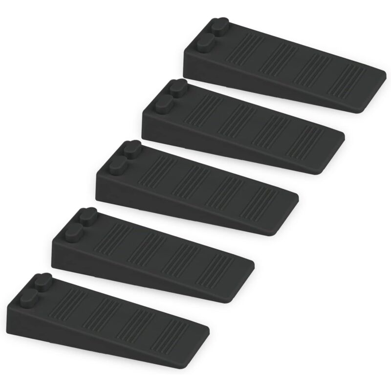 foto del prodotto 5 cunei per porte in gomma morbida, antiscivolo ad altezza regolabile, atossico, inodore, protegge pavimenti e pareti, per tappeti, cemento, parquet