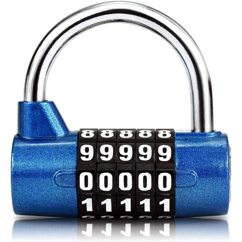 foto del prodotto 5 digit combination padlock, gym padlock, resettable combination padlock