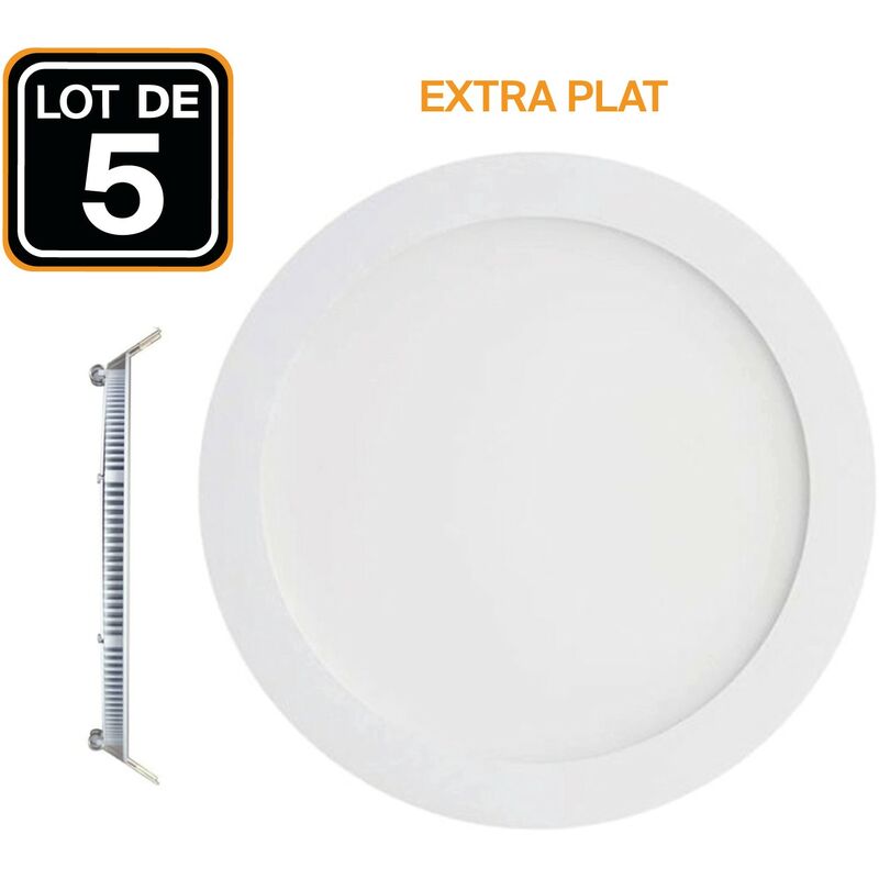 foto del prodotto 5 faretti da incasso led da 3w extra round bianco neutro 4500k