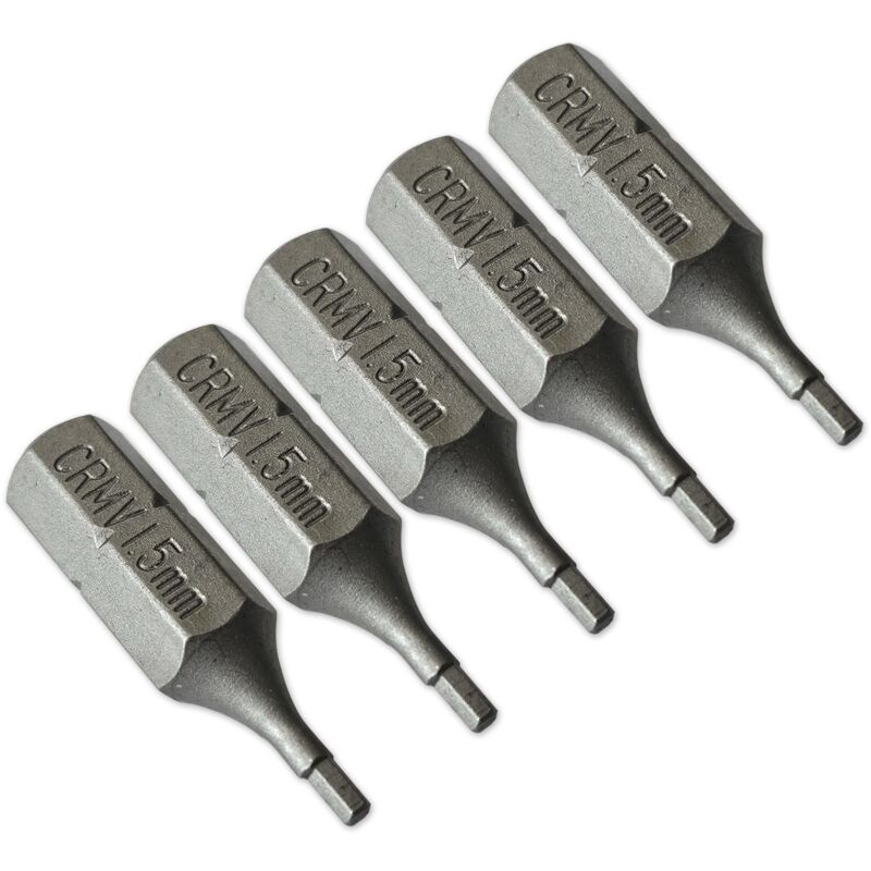 foto del prodotto 5 inserti per avvitatori 25 mm 1 4 esagonale 1,5 mm esagonale
