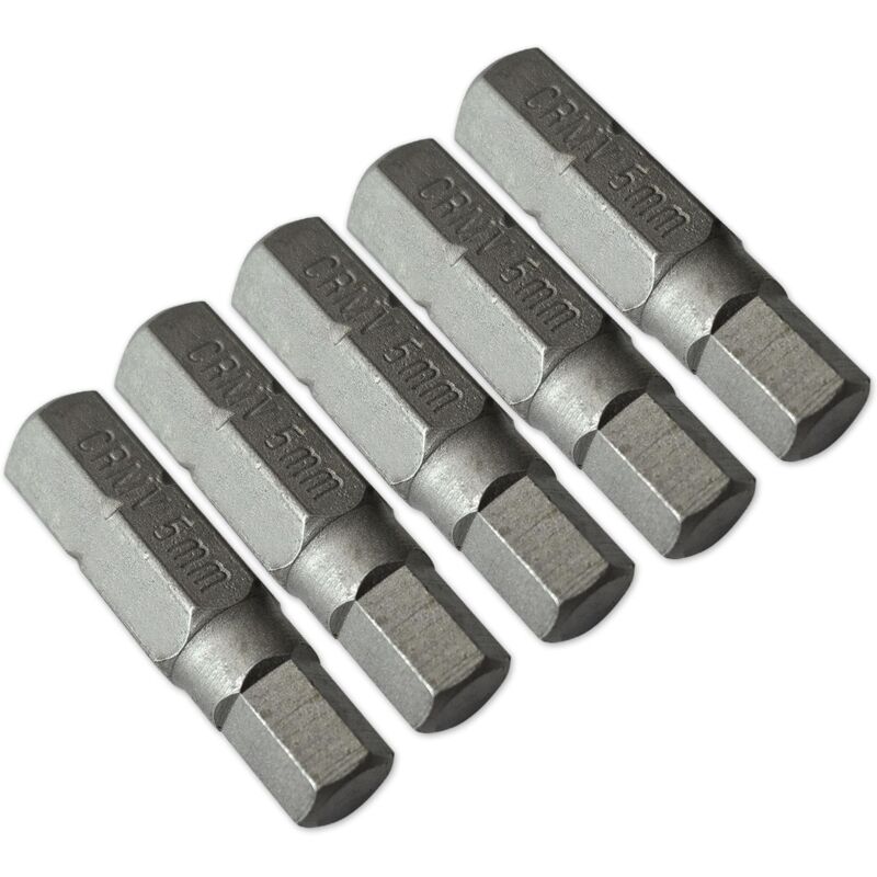 foto del prodotto 5 inserti per avvitatori 25 mm 1 4 esagonale 5 mm esagonale