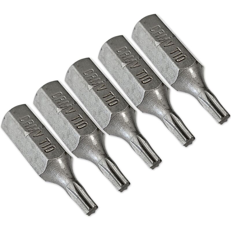 foto del prodotto 5 inserti per avvitatori 25 mm 1 4 esagonale impronte torx t10