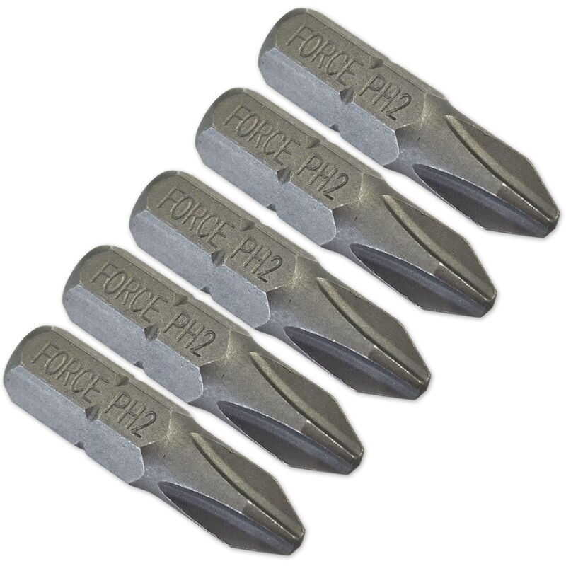foto del prodotto 5 inserti per avvitatori 25 mm 1 4 esagonale ph2 impronte a croce phillips