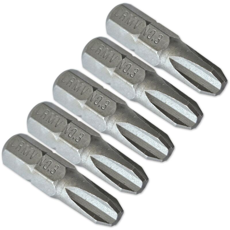 foto del prodotto 5 inserti per avvitatori 25 mm 1 4 esagonale ph3 impronte a croce phillips