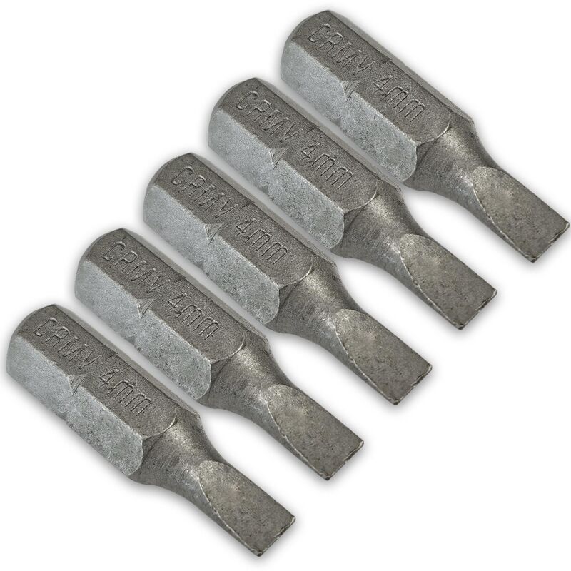 foto del prodotto 5 inserti per avvitatori 25 mm con attacco esagonale da 1 4 impronta della scanalatura 4x0,8 mm