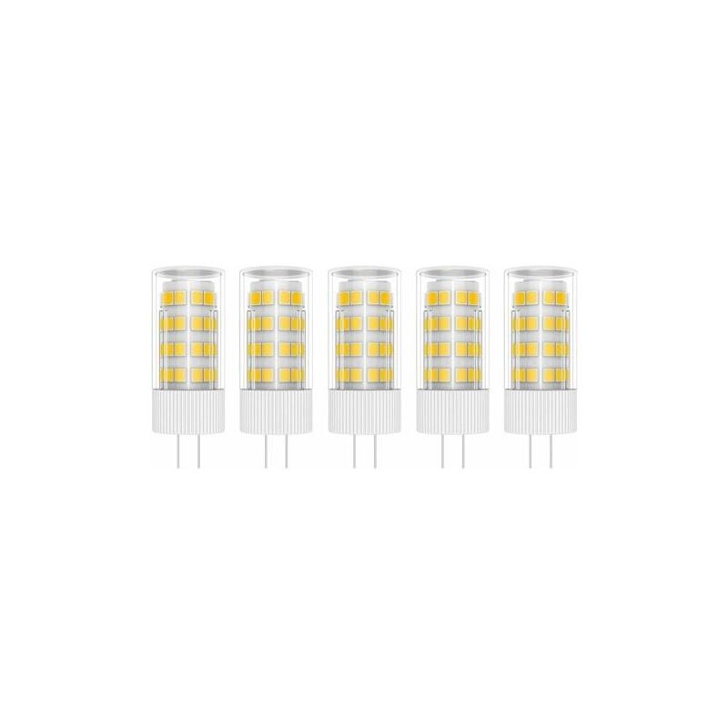 foto del prodotto 5 lampadine led g4 da 5 w, 51 smd 2835 led, luce bianca calda 3000 k, equivalenti a lampade alogene da 50 w, ac dc 220 v lablanc