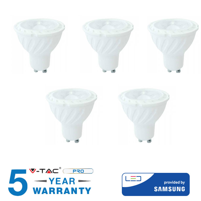 foto del prodotto 5 lampadine led gu10 6 w faretto samsung dimmerabile luce calda