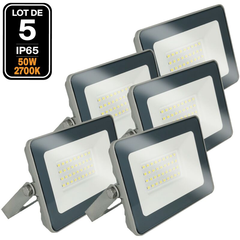 foto del prodotto 5 led 50w proline proiettori bianco caldo 3000k ad alta luminosit 