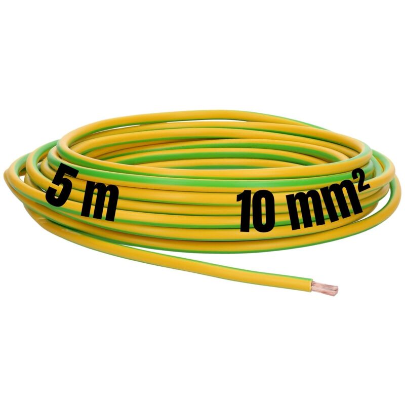 foto del prodotto 5 m lapp 4520005 h07v k 10 mm verde giallo, cavo di messa a terra, cavo di cablaggio, cavo flessibile, cavo singolo in pvc, cavo 10 mm2, cablaggio