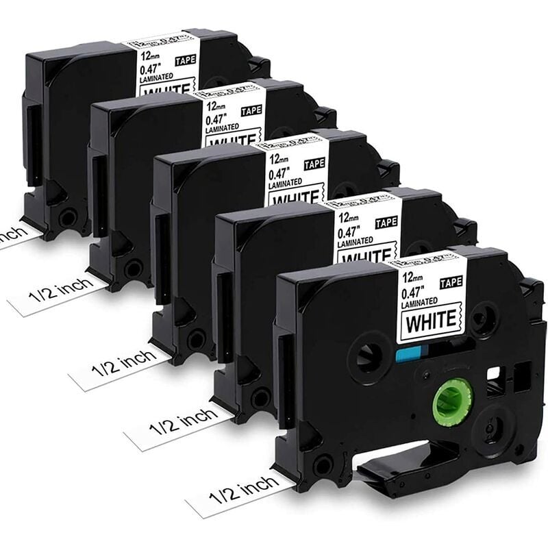 foto del prodotto 5 nastri compatibili per etichettatrice brother p touch tz tze 231, cassetta da 12 mm x 8 m per ptouch pt h105 h101c gb h100lb h100r gl200 1000 1005