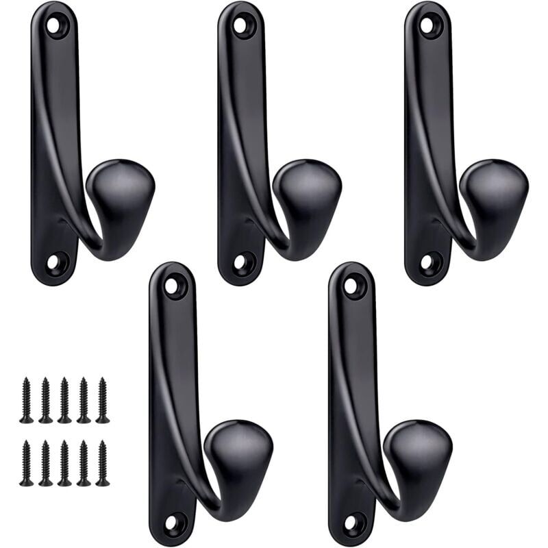foto del prodotto 5 pcs crochet manteau mural a visser, minimaliste pat re murale robuste en alliage de zinc crochet porte manteau pour porte entr e chambre salle de