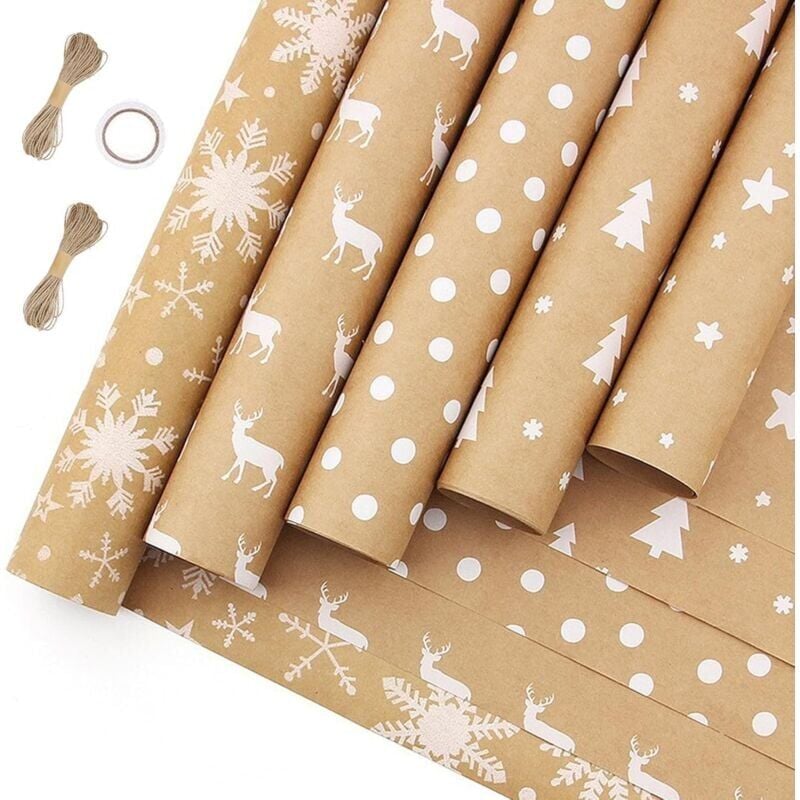 foto del prodotto 5 pcs papier cadeau papier cadeau rouleau papier cadeau no l 43cm3m papier cadeau no l pour enfant emballage des cadeaux de no l, pour les f tes, les