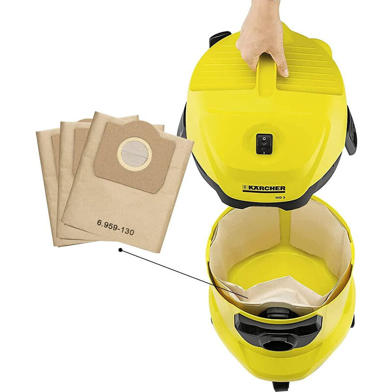 foto del prodotto 5 pezzi aspirapolvere sacchetto per la polvere accessorio per aspirapolvere adatto per karcher 6.959 130.0 wd3200 wd3300 wd3500 sjlerst