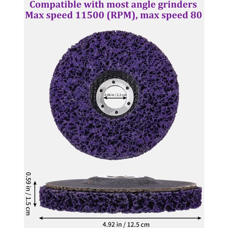 foto del prodotto 5 pezzi disco abrasivo, 125 x 22 mm, disco abrasivo per smerigliatrice angolare, disco abrasivo per la pulizia dischi per la pulizia grossolana csd