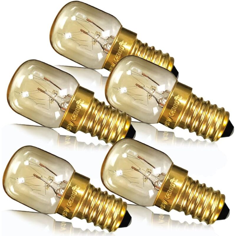 foto del prodotto 5 pezzi lampadina da forno, 15 w, piccola vite edison, e14, base in ottone, lampada di sale, lampada pigmea