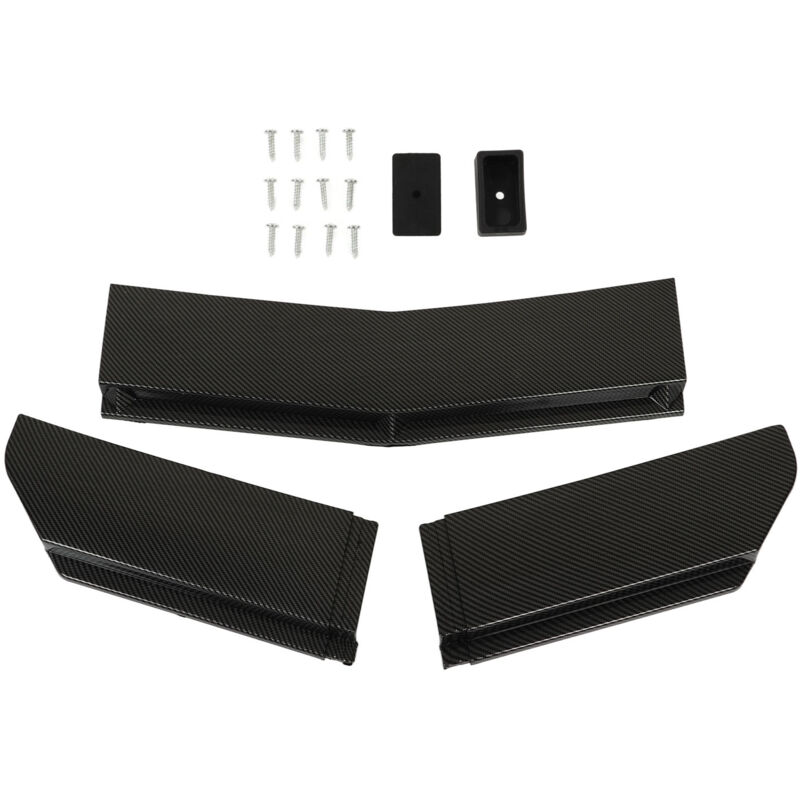 foto del prodotto 5 pezzi spoiler paraurti anteriore splitter da 110 a 140 mm kit corpo labbro universale per auto per la modifica dello stile in fibra di carbonio