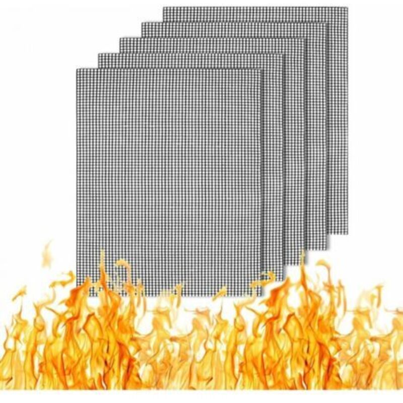 foto del prodotto 5 pezzi tappetini per griglia antiaderenti tappetini per barbecue riutilizzabili tappetini per griglia durevoli tappetini per griglia per cottura a