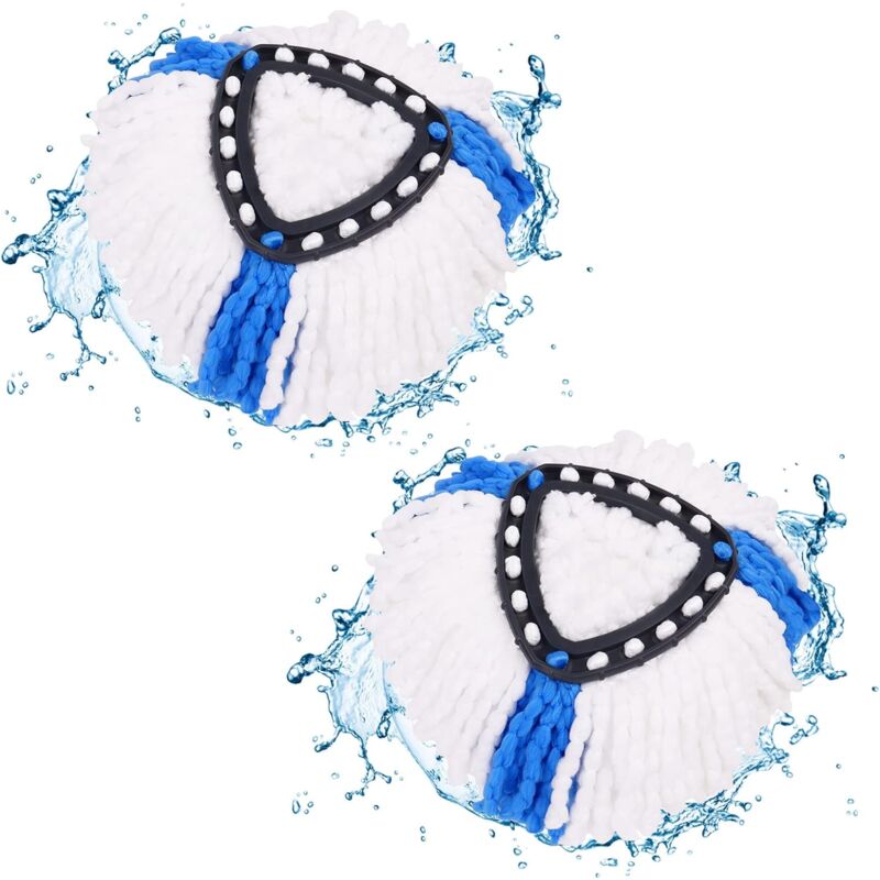 foto del prodotto 5 pizzi testine di ricambio per vileda mocio rotante, ricariche per mocio in microfibra compatibili con mocio a rotazione triangolare blu 